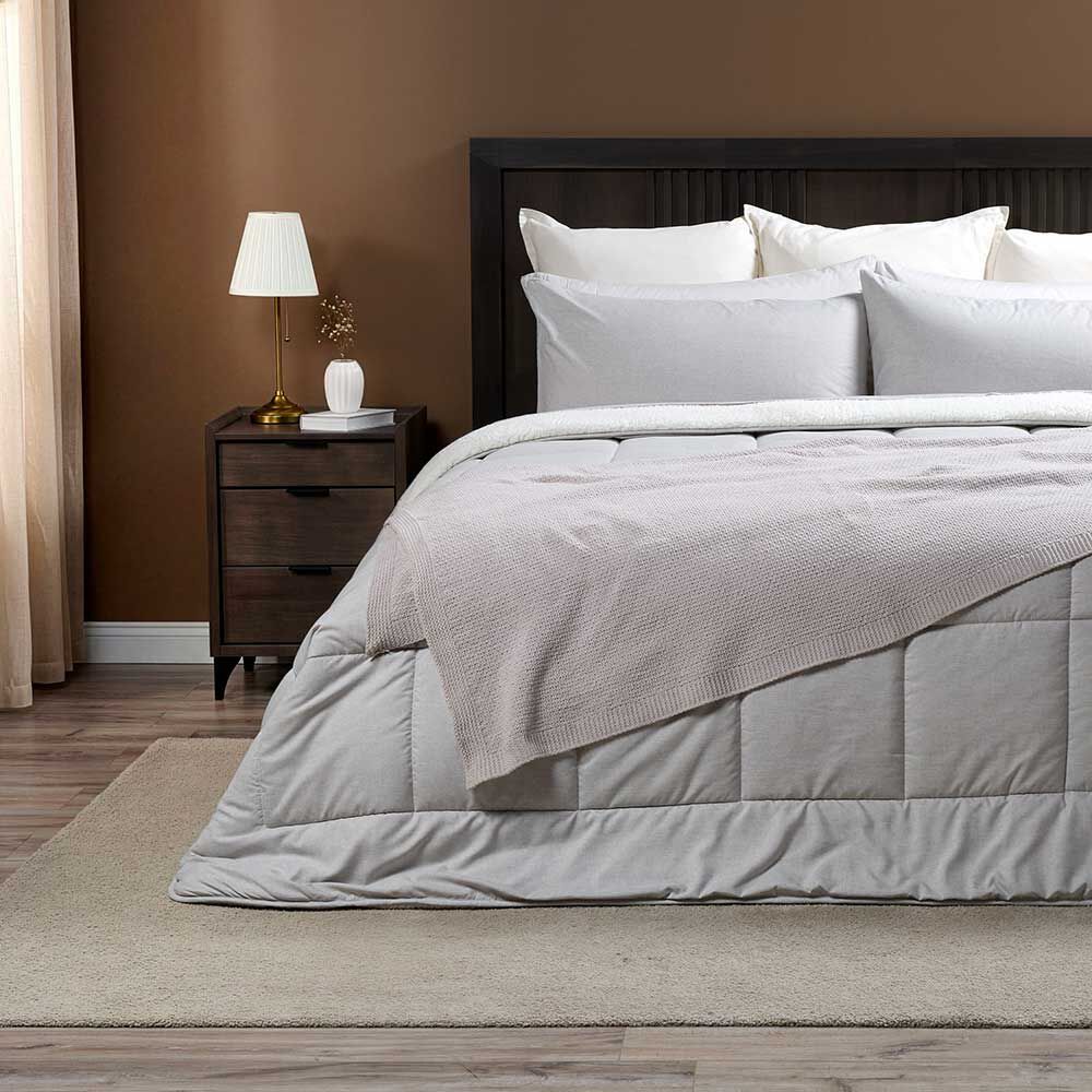Plumón Rosen 2 Plazas Sherpa Liso Gris