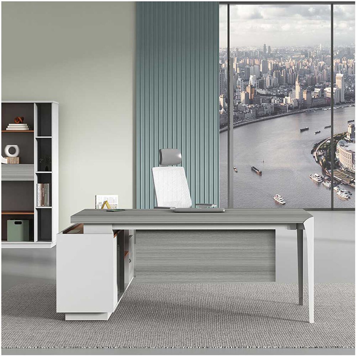 Escritorio Rodler Fortis Blanco 160 x 160 cm.