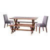 Juego de Comedor Latam Home Sevilla Cadiz 2 Sillas + 2 Bancas Lino Gris Oscuro