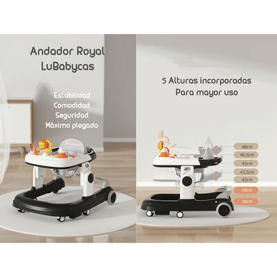 Imagen 2 del producto Andador con Apoya Pies y Más Accesorios Lubabycas Gris