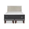 Cama Europea CIC Base Dividida 2 Plazas Lux + Respaldo Milan Alpino