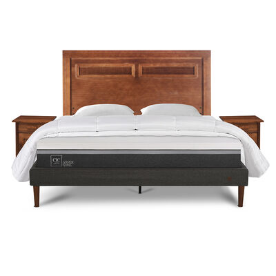 CIC Cama Europea CIC 2 Plazas Ortopedic Advance + Respaldo Milan + 2 Veladores + Almohadas + Plumón