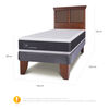 Cama Europea CIC 1,5 Plazas New Ortopedic + Respaldo New Torino Caramelo