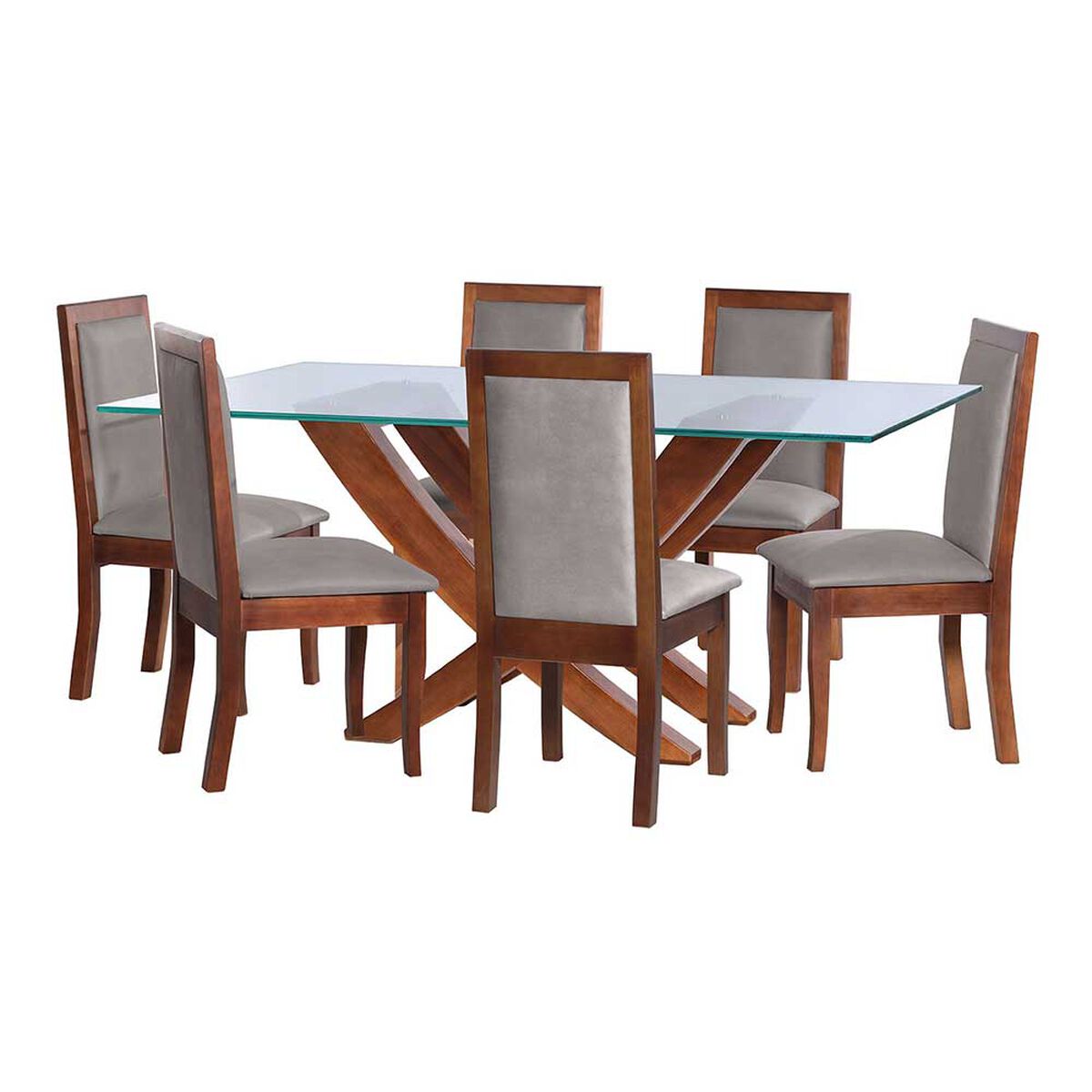 Juego de Comedor Latam Home Alicante 6 Sillas Gris