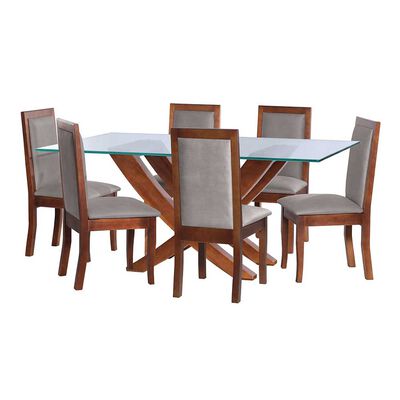 Juego de Comedor Latam Home Alicante 6 Sillas Gris