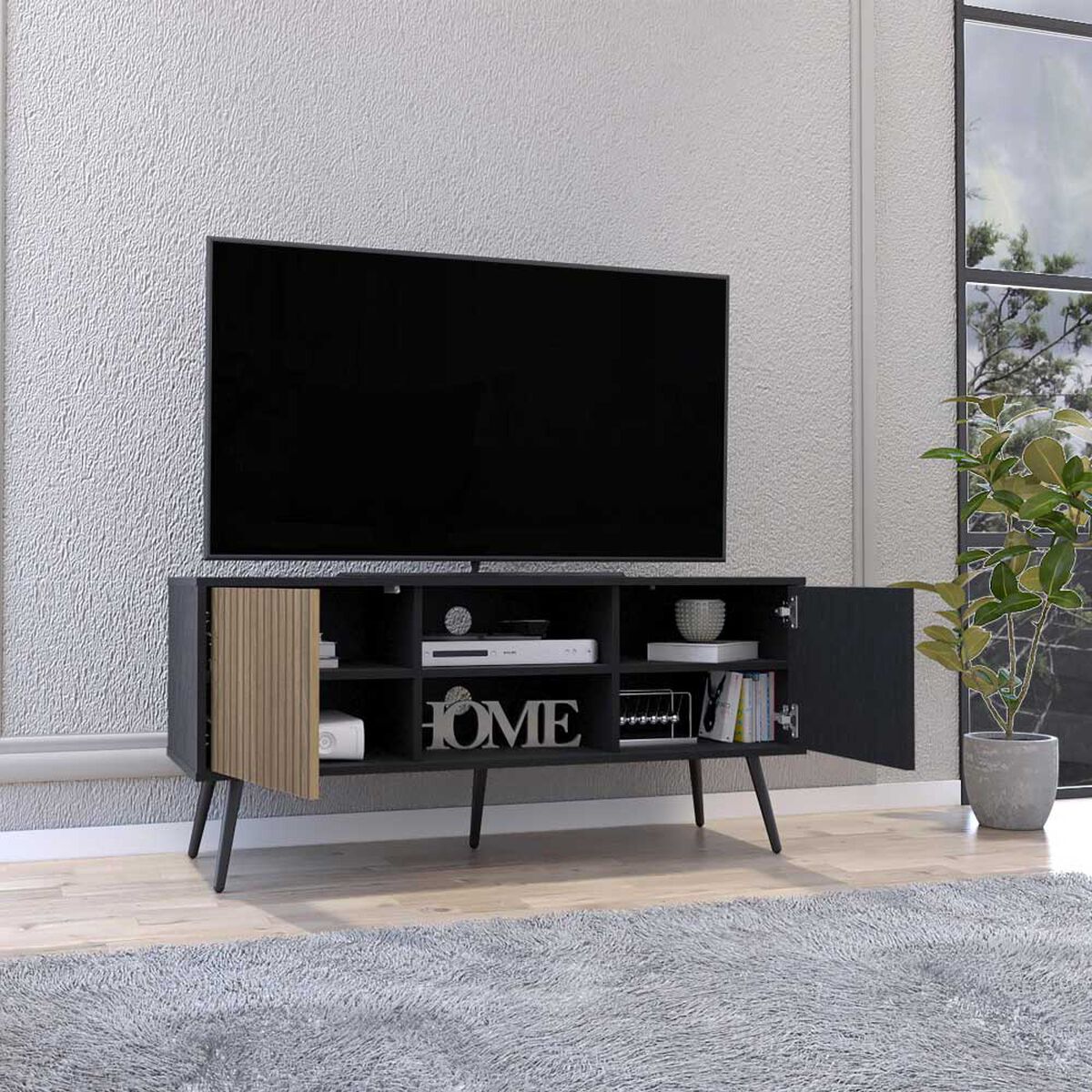 Rack TV TuHome Funes Hasta 47" Wengue