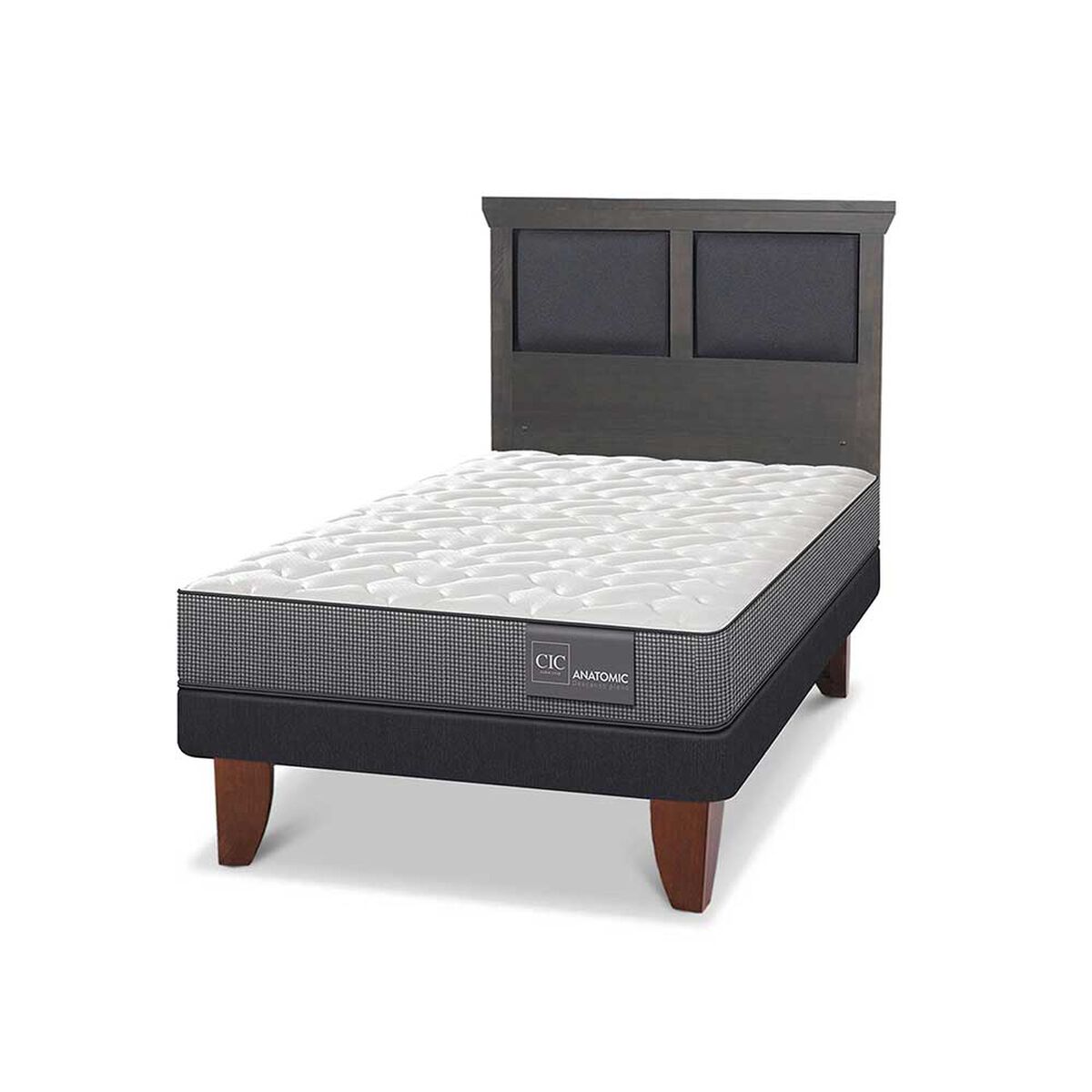 Cama Europea CIC 1,5 Plazas Anatomic + Respaldo Torino