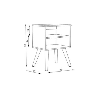 Imagen 2 del producto Velador Stanford 1 Repisa Chocolate