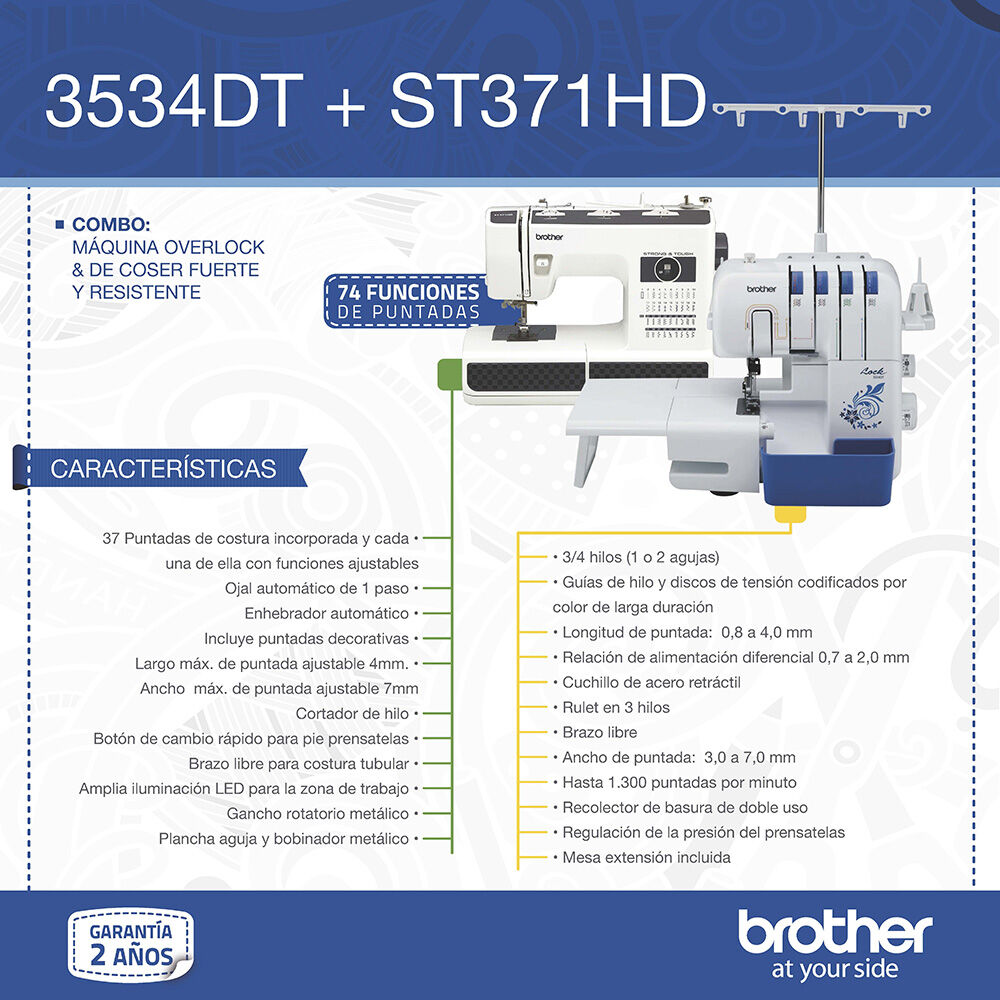 Brother ST371HD + 3534DT Blanco, foto 8