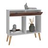 Mesa de Arrimo Home Mobili Aran Blanco Café