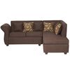 Sofá Seccional Derecho Essenza New Isabella Tela Catania Chaise longue + Sofá 2 Cuerpos Café