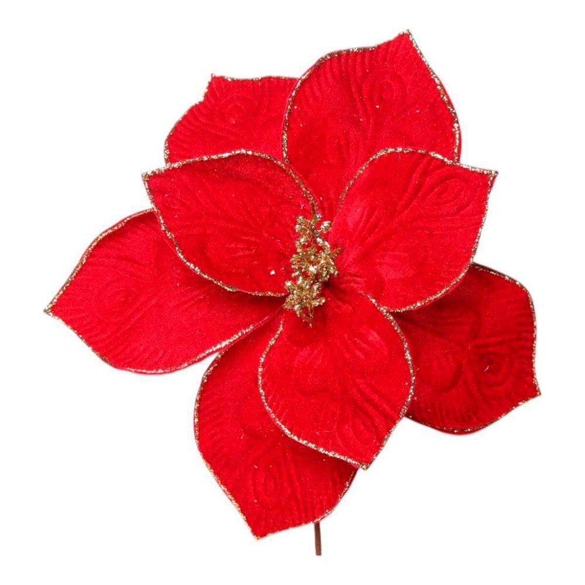 Adorno Navide&ntilde;o Flor Roja 20 Cm Casanova