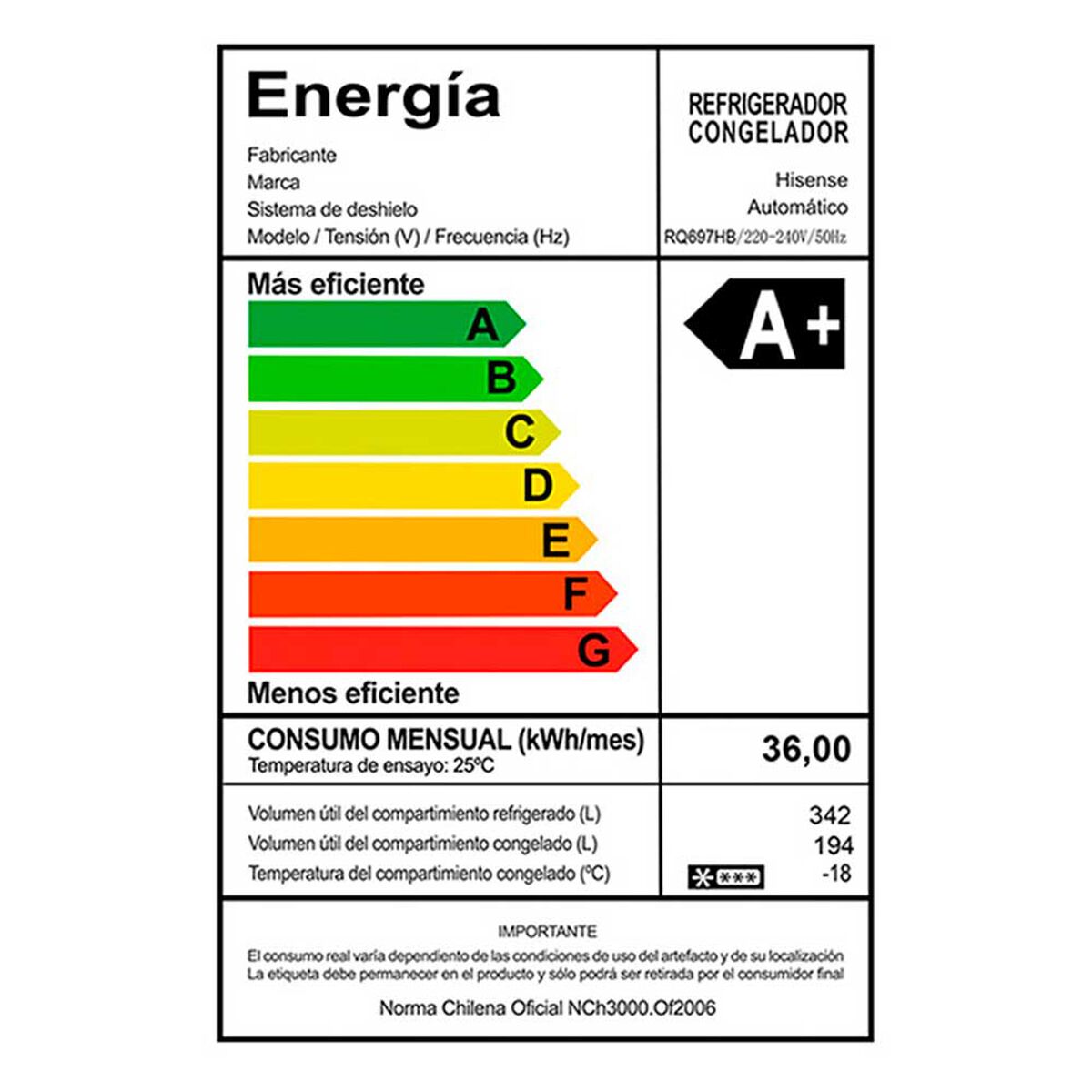 Refrigerador Side by Side Hisense RQ697HB 536 lts.