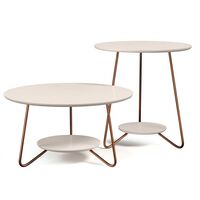 Mesa de Centro Altavision Liz Bco Redonda Blanco Crema