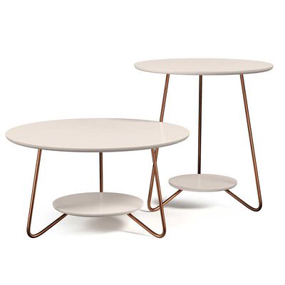 Imagen 1 del producto Mesa de Centro Altavision Liz Bco Redonda Blanco Crema