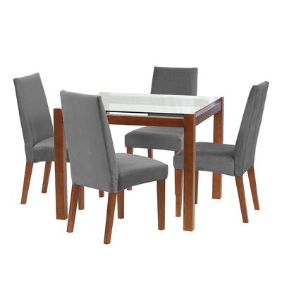Juego de Comedor Latam Home Barcelona 4 Sillas Gris