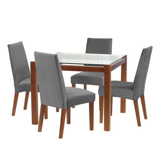 Juego de Comedor Latam Home Barcelona 4 Sillas Gris