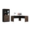 Combo Escritotio + Biblioteca 2 Puertas TuHome Home Office Negro Soft-Co&ntilde;ac
