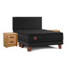 Cama Europea Celta Copper Black King + Respaldo + Veladores Concept