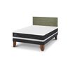 Cama Europea CIC 2 Plazas Ortopedic + Respaldo Villarrica Olivo