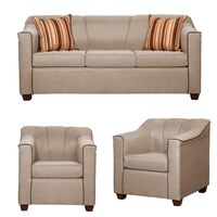 Juego de Living Ruzam Mobel Venecia  Sofá 3 Cuerpos + Dos Sillones 1 Cuerpo Lino Beige