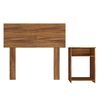 Combo Cama Europea Celta 1 Plaza Cádiz + Respaldo 1,5 Plazas + Velador Casanova Nogal + Sofá Cama Mantahue 1 Cuerpo Grafito