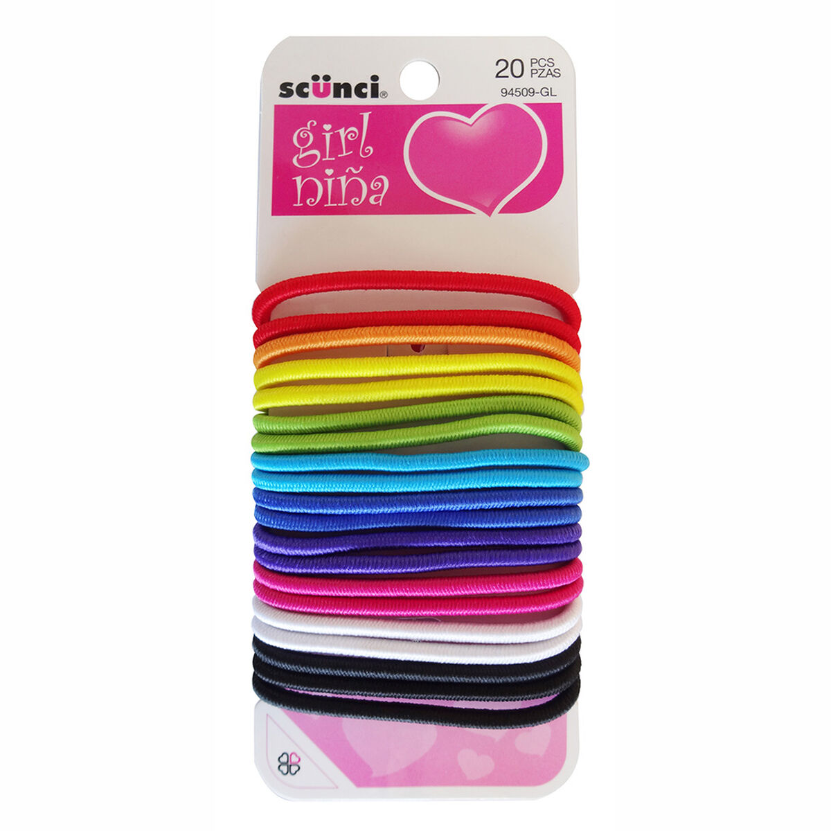 Set Elásticos Niña Colores Vivos, 20 Piezas