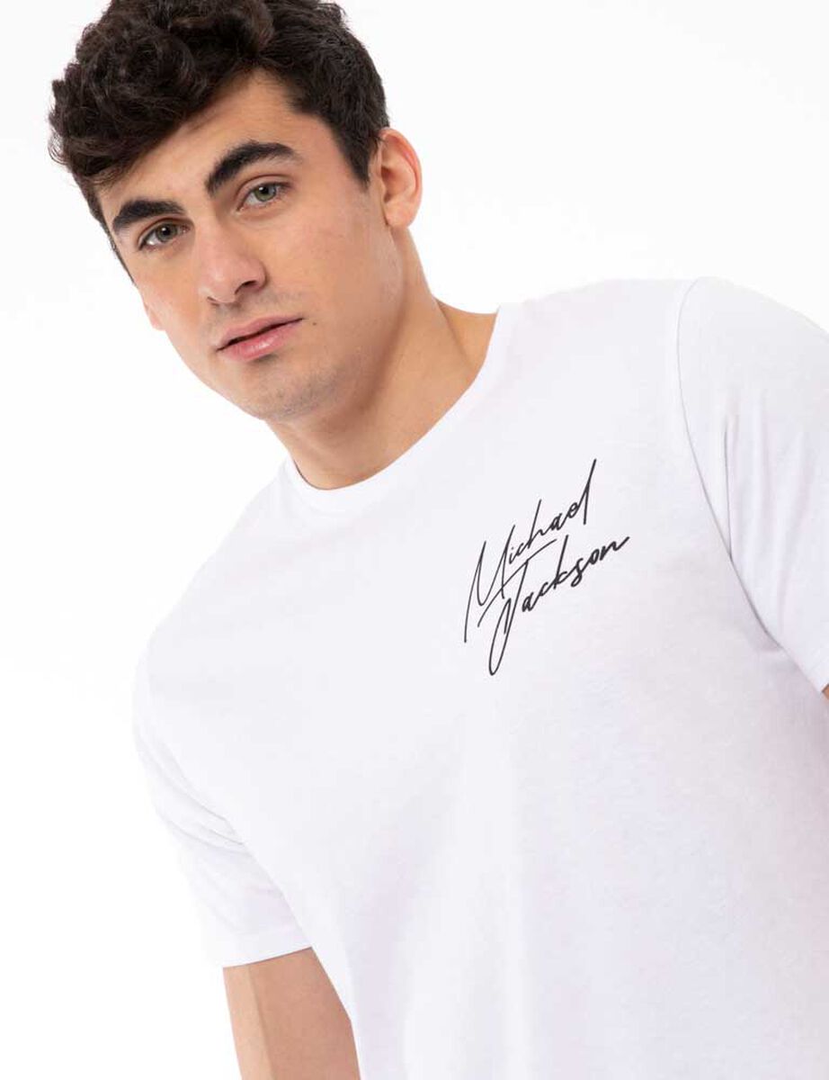 Polera Michael Jackson Manga Corta Estampado Espalda Hombre Portman Club