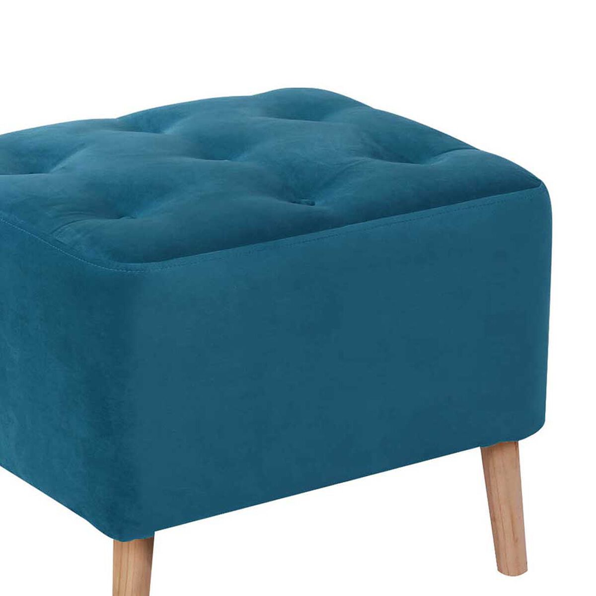 Pouf Latam Home Lyon Tela Velvet Azul Petróleo