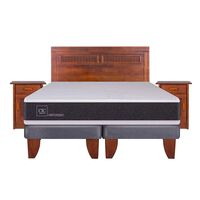Cama Europea CIC Base Dividida 2 Plazas Ortopedic + Respaldo + 2 Veladores