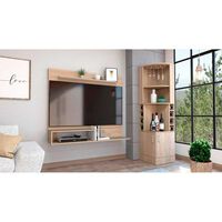 Combo Bar Esquinero + Panel TV55 TuHome Beijing Rovere