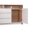 Rack TV Colb&uacute;n + Buffet + Libreros CIC Olmo Blanco