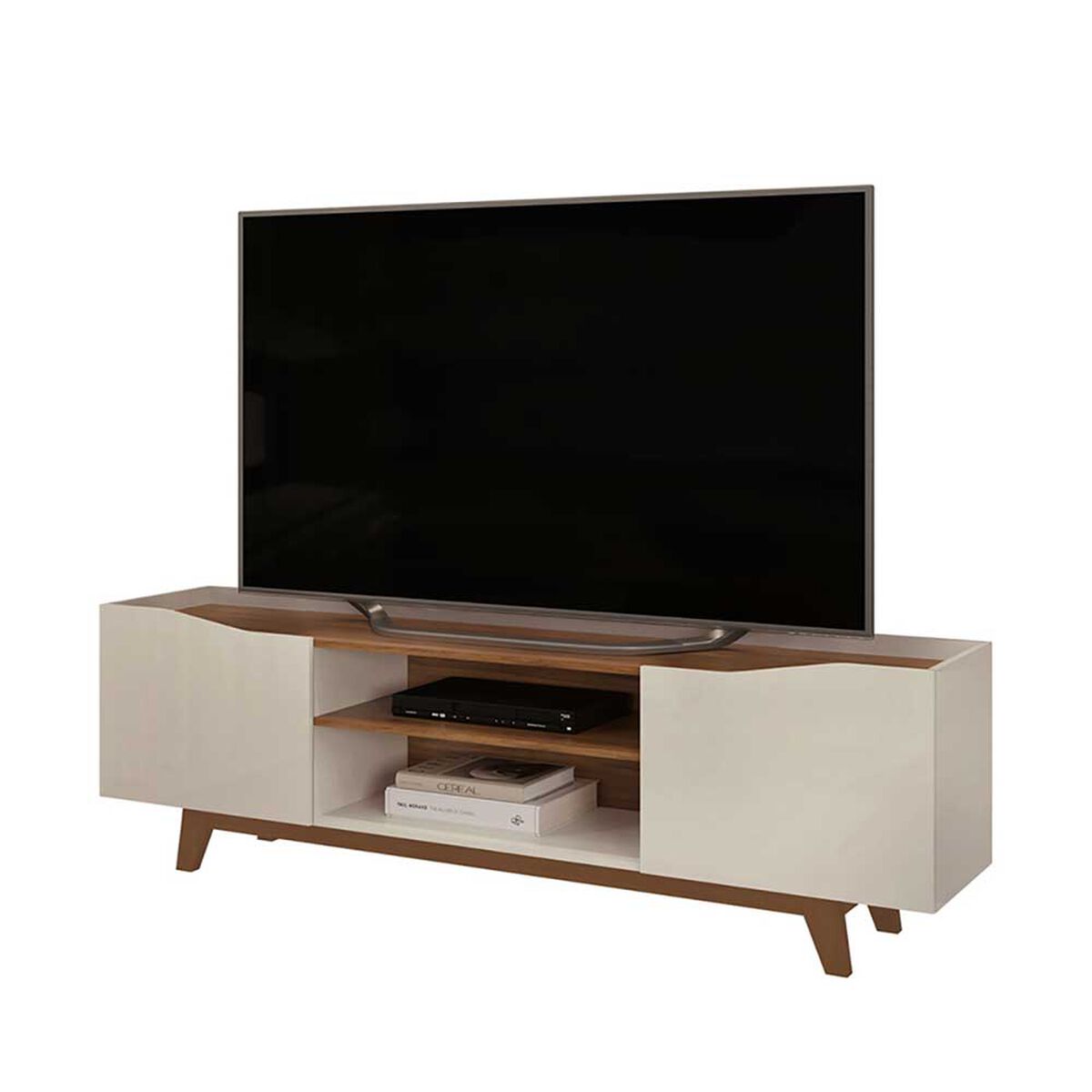 Rack TV Vekkahome Agnes Hasta 70" Beige Caf&eacute;
