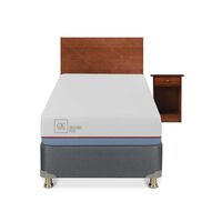 Cama Americana CIC 1 Plaza Excellence Plus + Respaldo + Velador New Villarrica