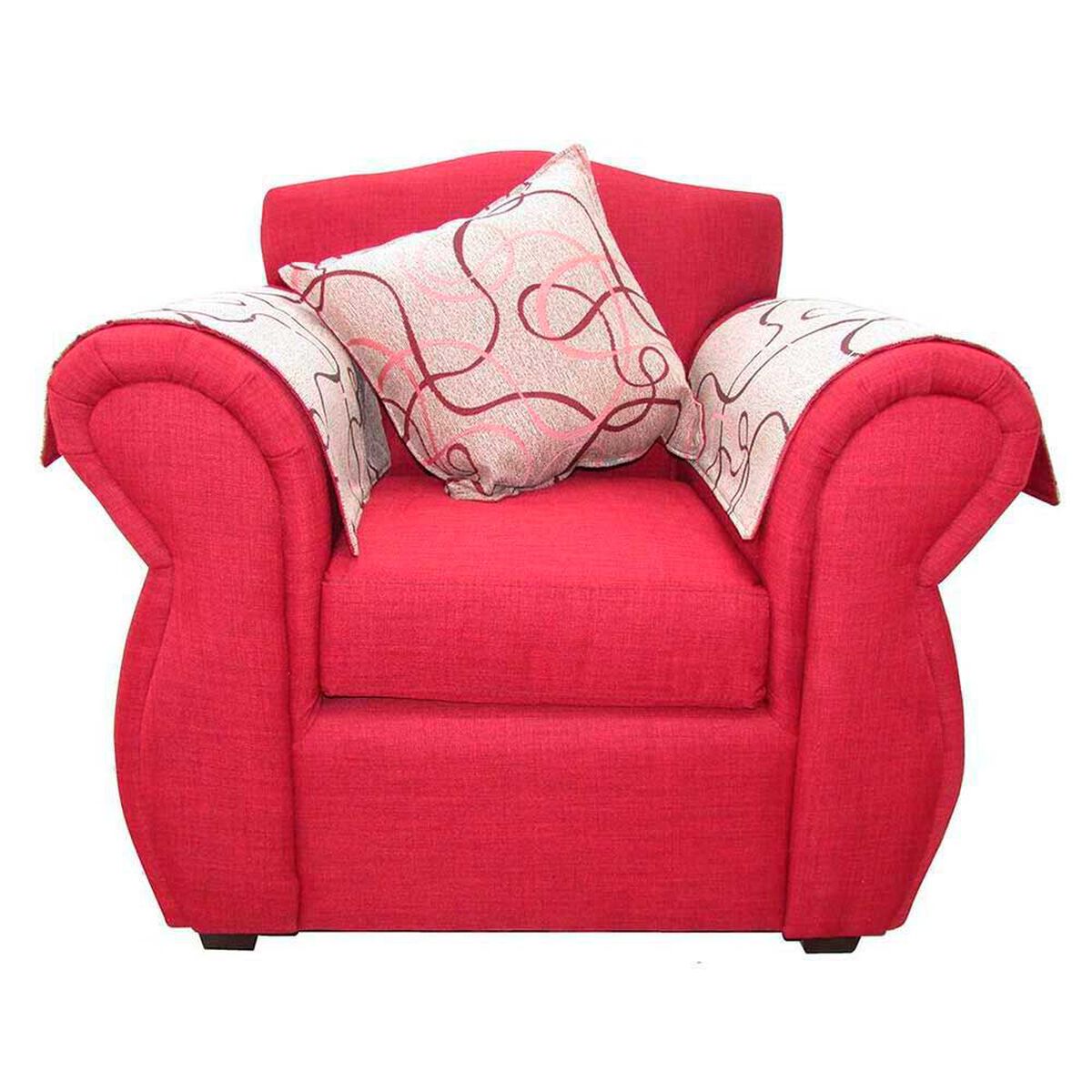 Juego de Living Almore San Ramon Sof&aacute; 3 Cuerpos + Dos Sillones 1 Cuerpo Rojo