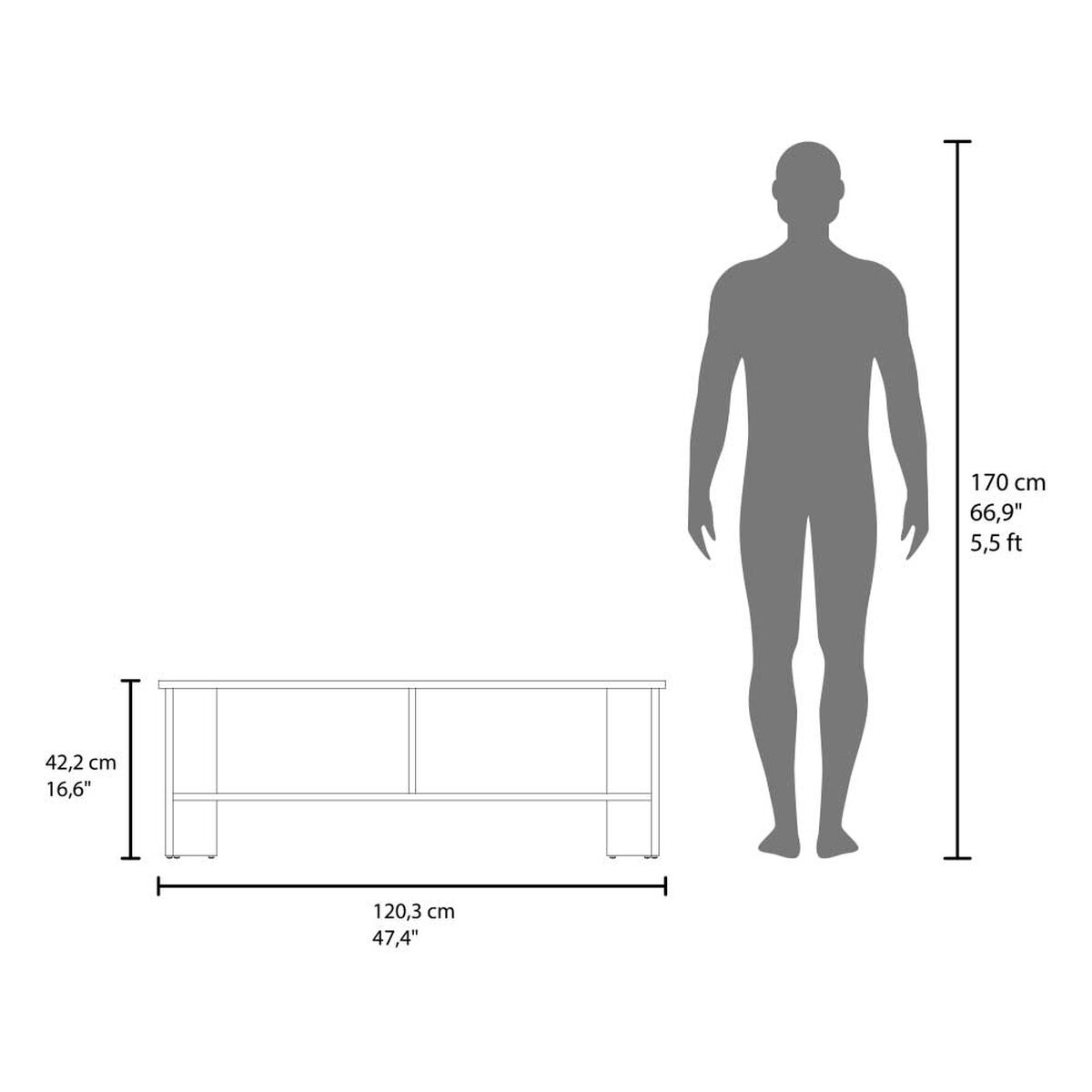 RACK TV 65" NAVIA 1 PUERTA 42,2X120,3X31,1 CM WENGUE