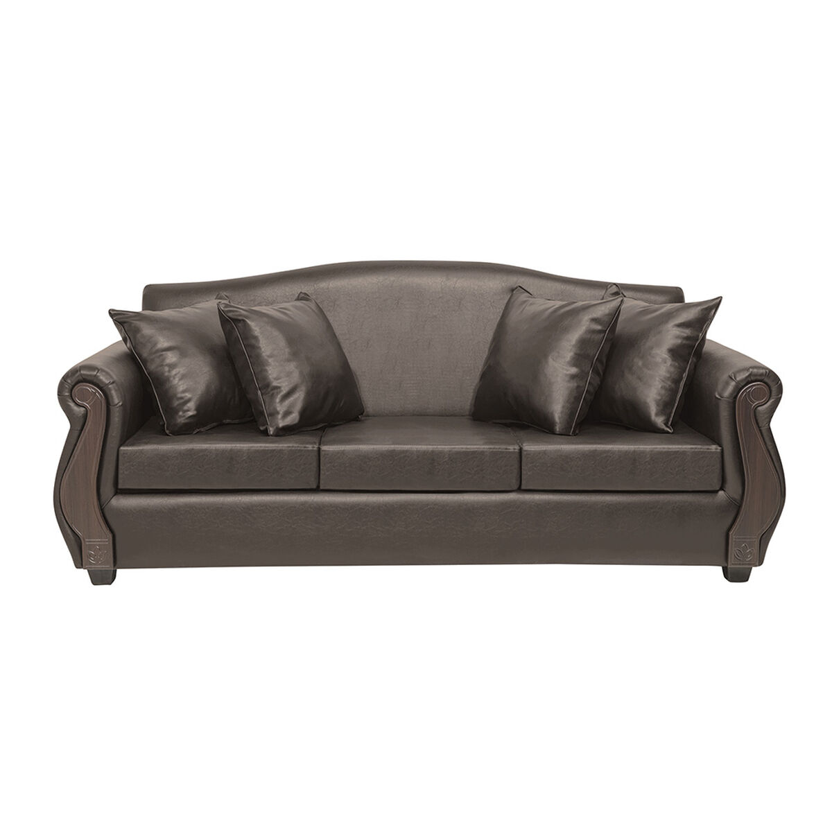 Juego de Living Innovamuebles New Bugambilia Sofá 3 Cuerpos + Sofá 2 Cuerpos Café Envejecido