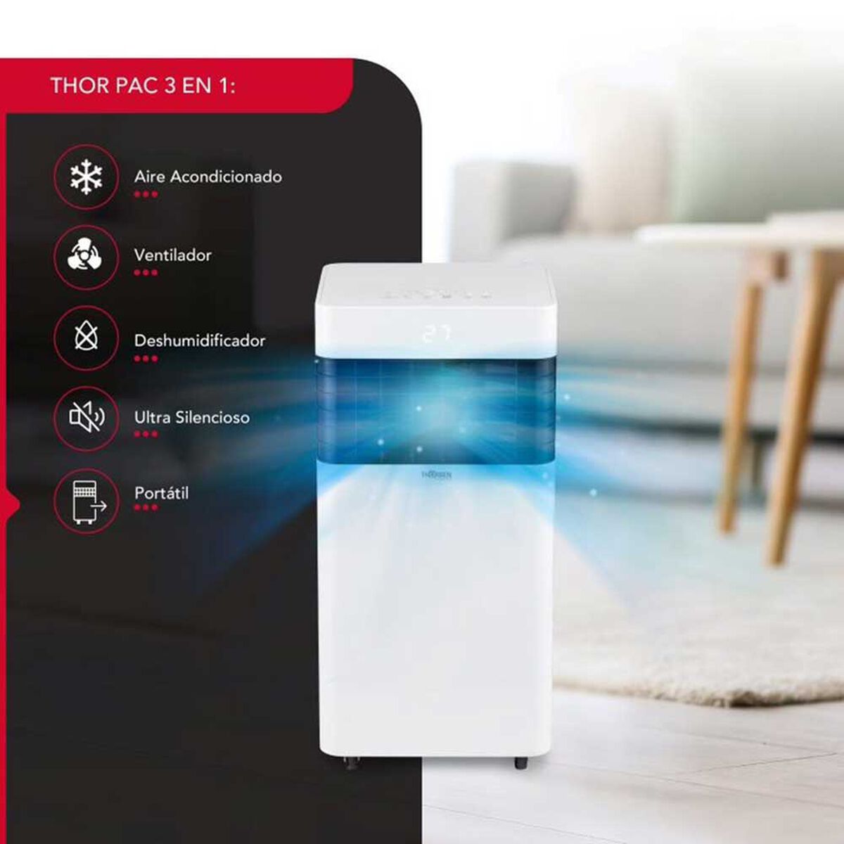 Aire Acondicionado Portátil Thorben Thor Pac 3 En 1 8000 Btu