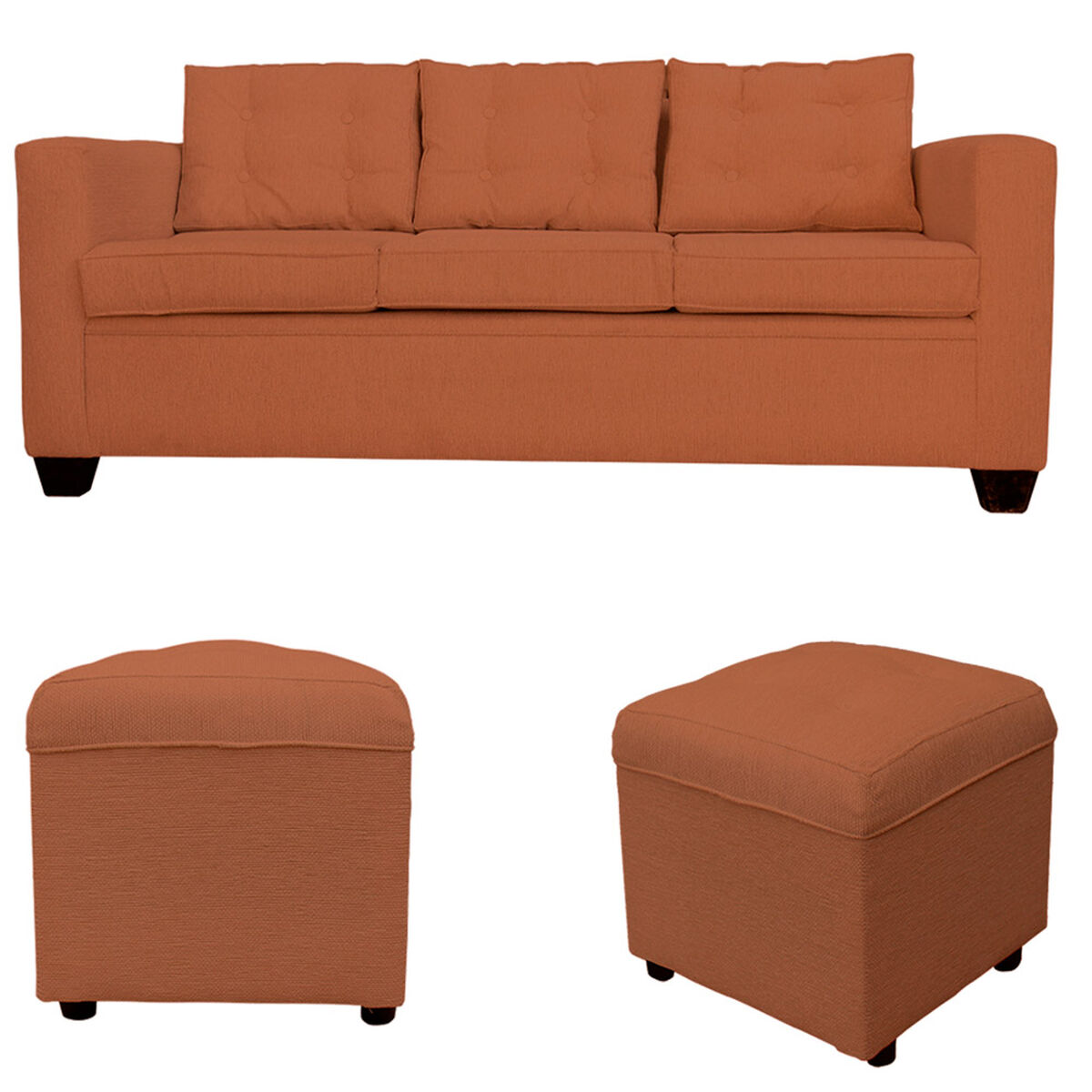 Sofá Rocky Pouf 3 Cuerpos