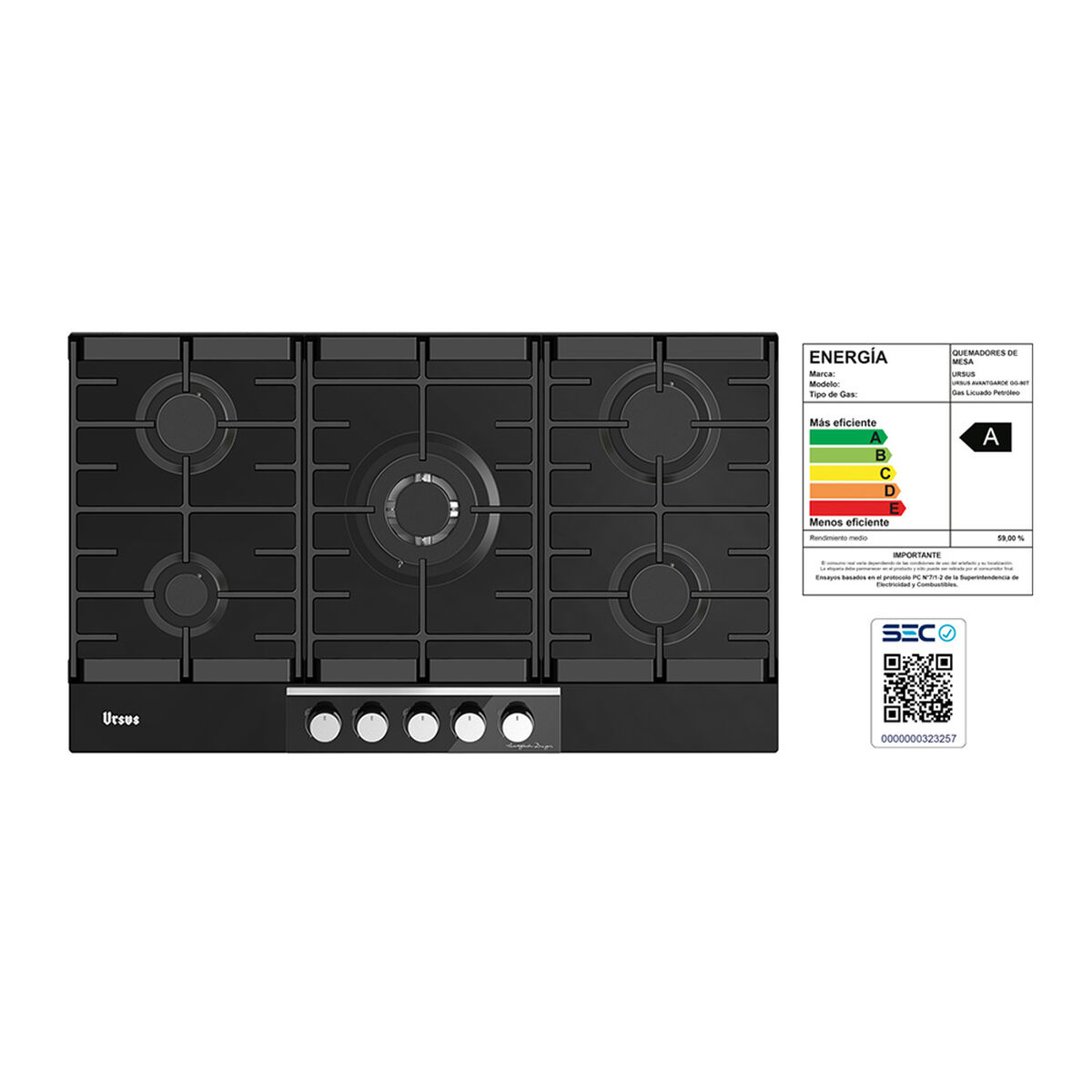 Encimera a Gas Ursus Trotter Avantgarde GG-90T GL