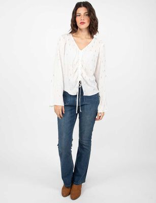 Imagen 2 del producto Blusa Estampada Manga Larga Mujer Alma Blanco