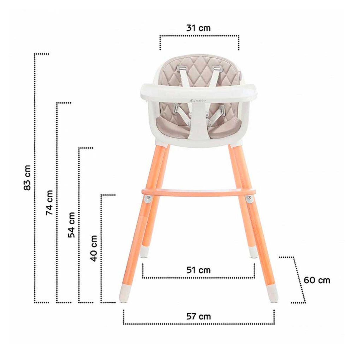 Silla de Comer Sienna Gris Kinderkraft