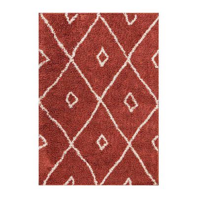 Alfombra Idetex Shaggy Guiza 150 x 200 cm Rojo