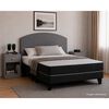 Combo Celta Cama Europea 2 Plazas C&aacute;diz 190 x 150 cm + Respaldo + 2 Veladores Casanova 2 Plazas Gris