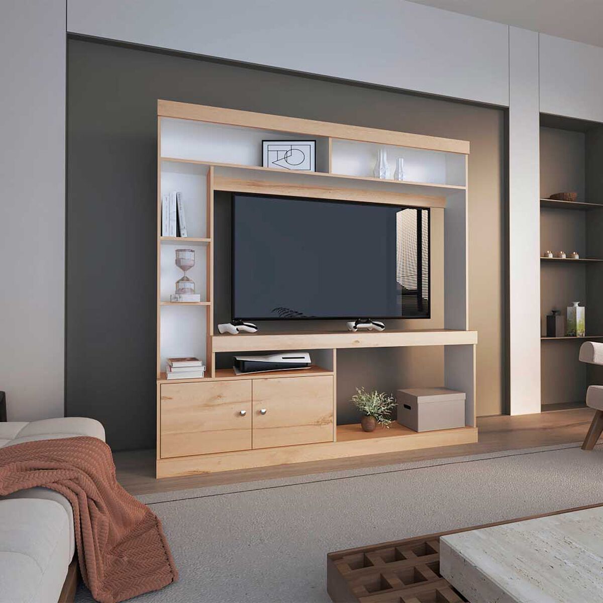 Estante TV Tuhome Classic Color Hasta 55" Duna Blanco