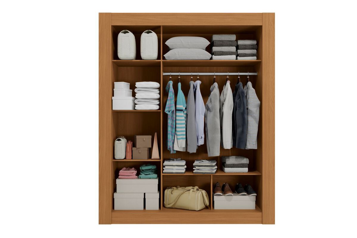 Closet Roca Machado 3 Puertas con Espejo Canela
