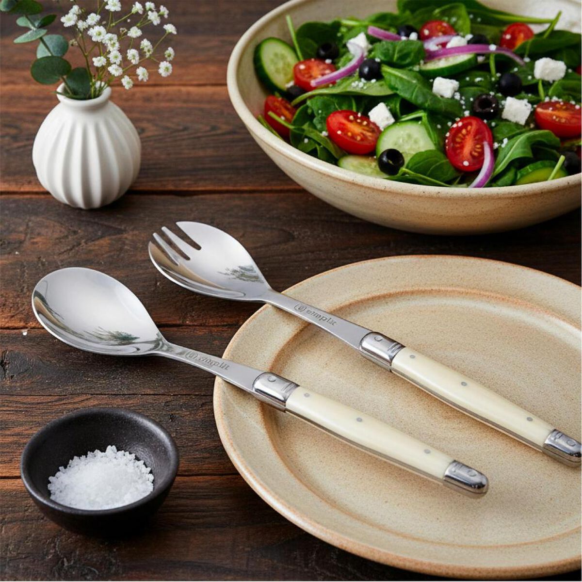 Set de Cucharas Ensalada Simplit Versalle Acero Inoxidable