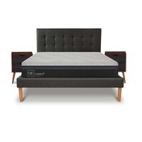 Cama Europea CIC King Hybrid Plus Infinity + Respaldo + 2 Veladores