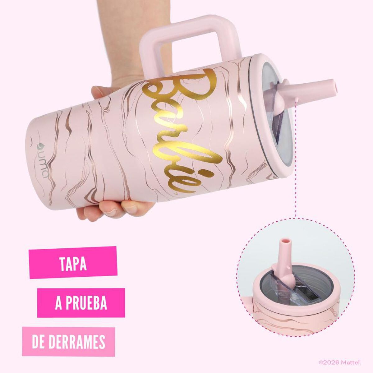 Vaso T&eacute;rmico UMA Barbie Dreams 590ml Acero Inox Rosa