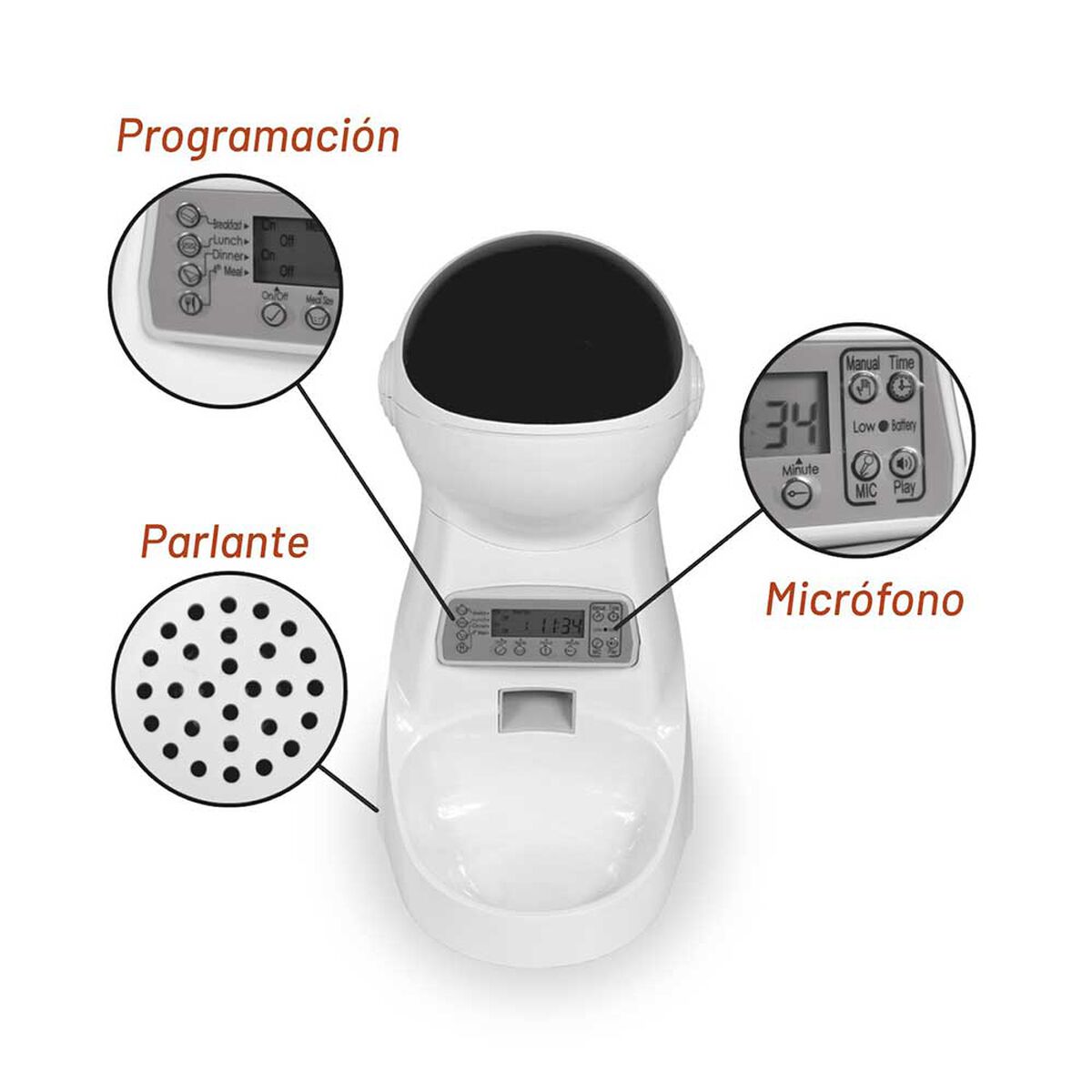 Dispensador de Alimento para Mascotas PetWoow Blanco